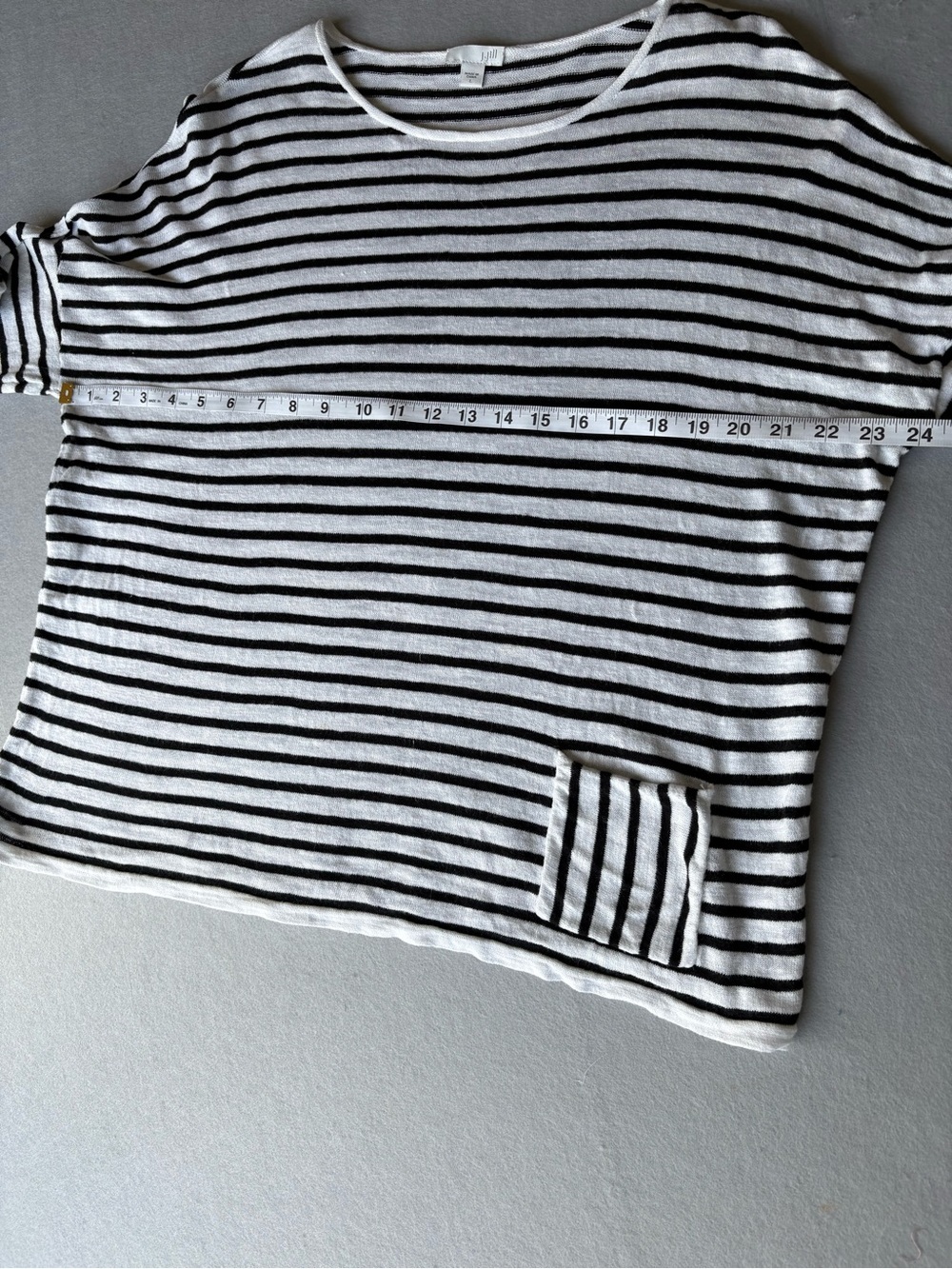 J. Jill Nautical Striped Linen Blend 3/4 Sleeve Top Size L - Picture 7 of 10